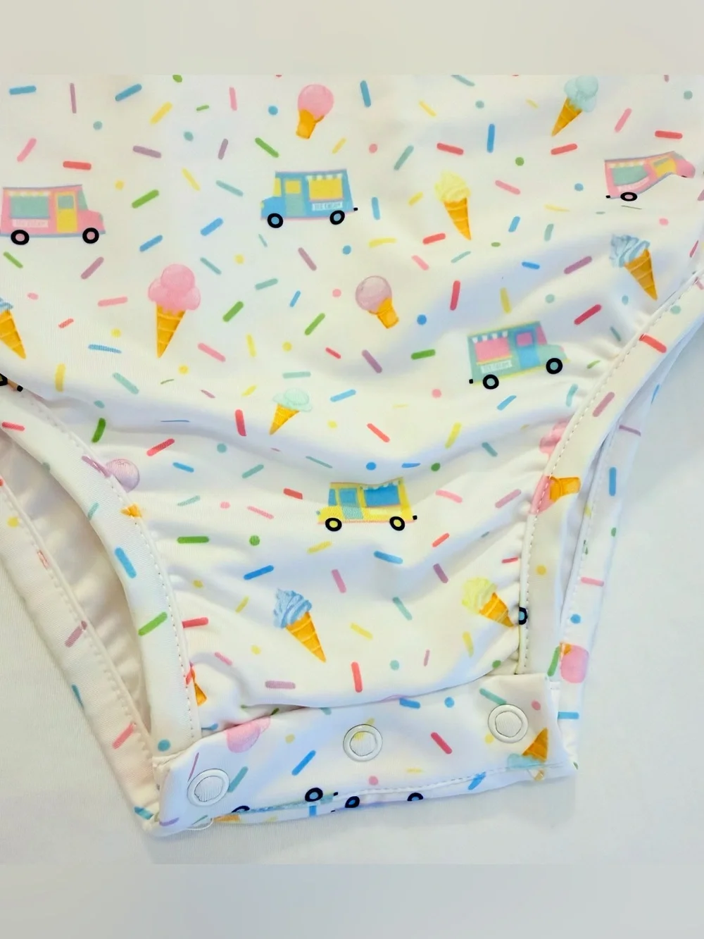 Lullaby Set Pink Ruffle & Bow Ice Cream Print One-Piece Swimsuit 24M NWT!